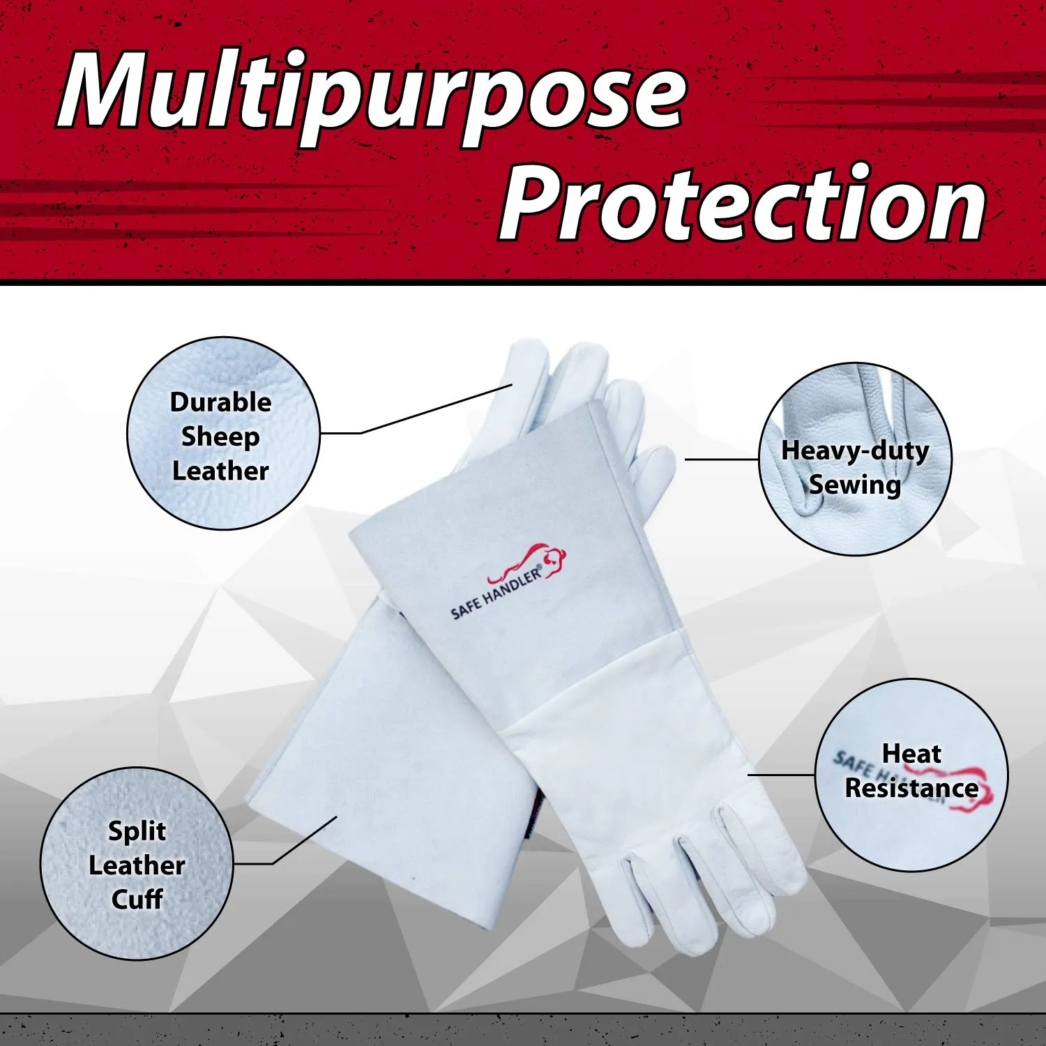 14" TIG Welding Work Gloves, Heat Resistant For Oven Grill - Bison Life