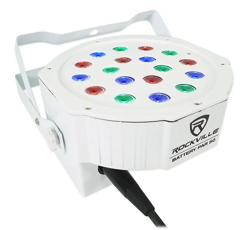 2 Rockville BATTERY PAR PACK 50 WHITE 10) Rechargeable spotlights   charging case (2) BATTERY PAR PACK 50 WHITE