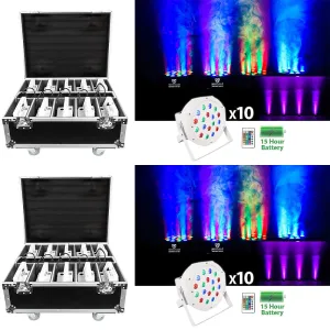 2 Rockville BATTERY PAR PACK 50 WHITE 10) Rechargeable spotlights   charging case (2) BATTERY PAR PACK 50 WHITE