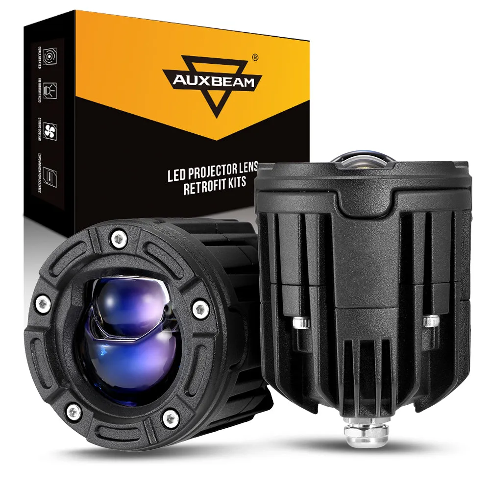 2.5 Inch Motorcycle LED Spotlight Bi-LED Projector Lens Headlight 130W 6000K LED Work Light 5 Light Modes for Motorcycle SUV ATV Trucks | 2PCS/Set
