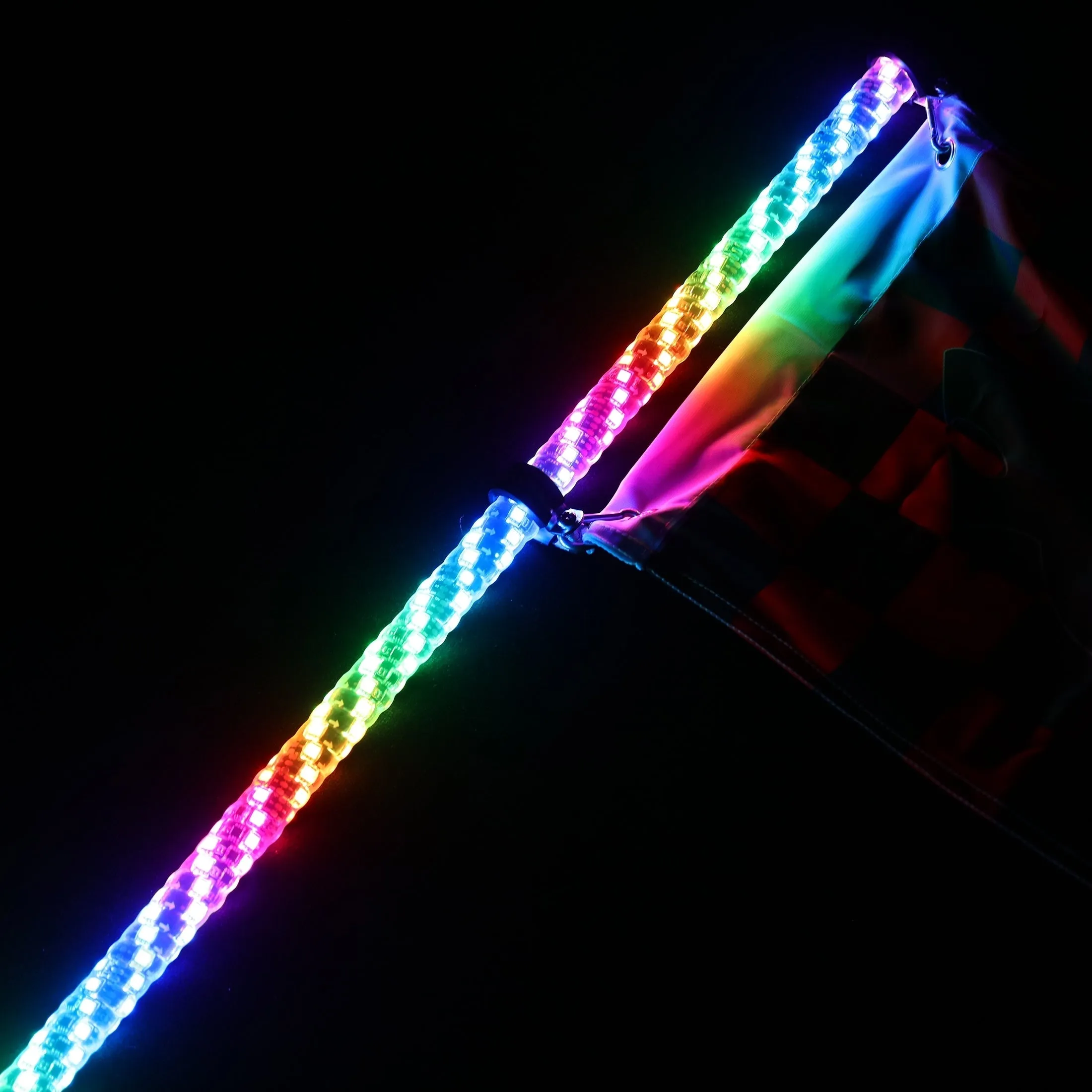 3FT/4FT RGB LED Whip Light with Remote Control Whip Light Mounting Brackets for UTV, ATV, Off-Road Vehicle