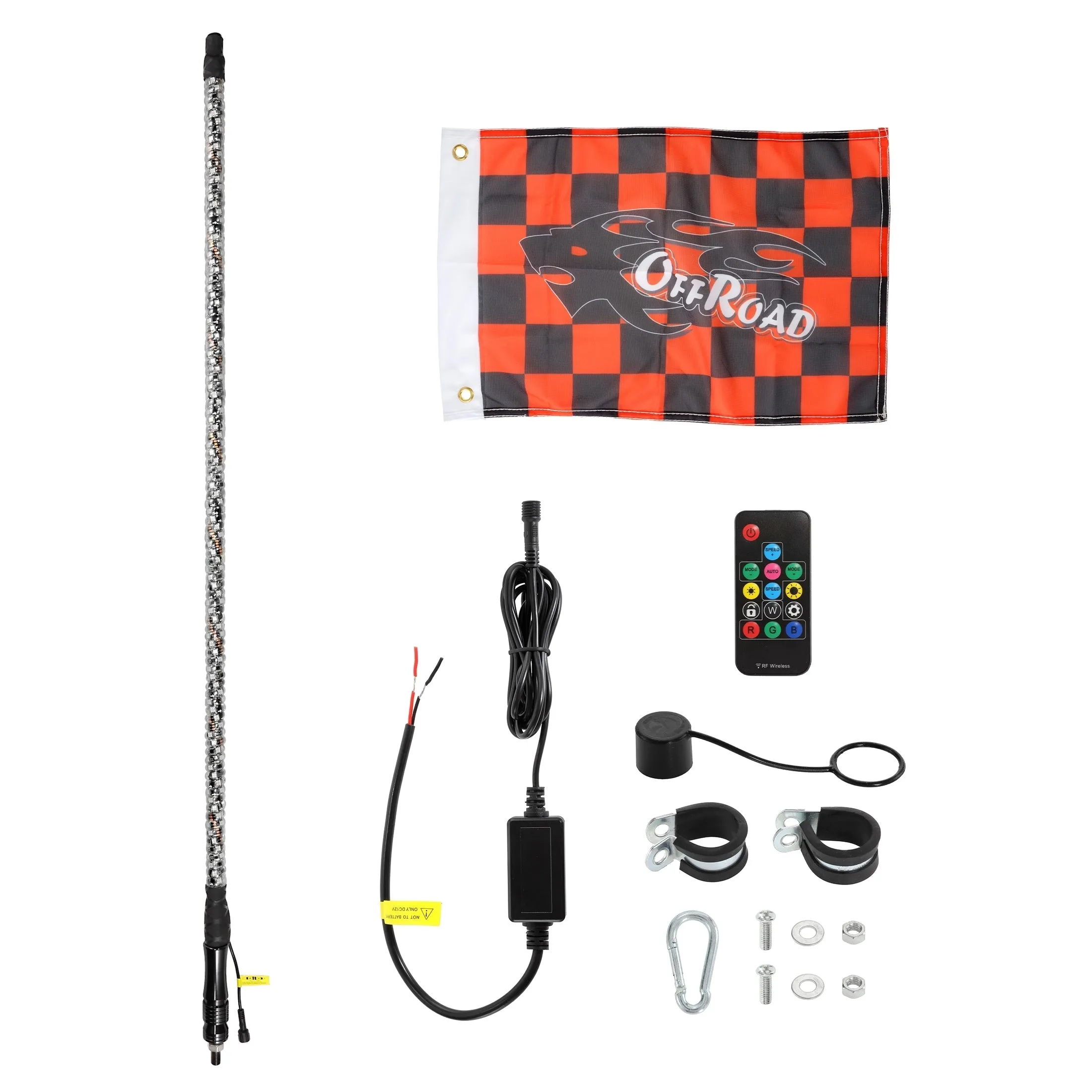3FT/4FT RGB LED Whip Light with Remote Control Whip Light Mounting Brackets for UTV, ATV, Off-Road Vehicle