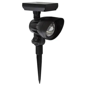 45 Lumens Solar Black Outdoor LED Landscape Spotlight