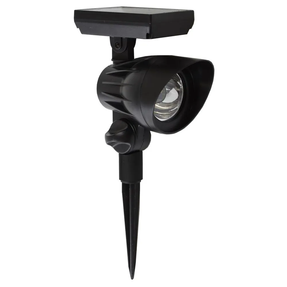 45 Lumens Solar Black Outdoor LED Landscape Spotlight