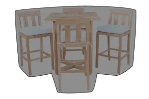 5 pc Chatsworth Teak Bar with 36" Square Bar Table WeatherMAX Outdoor Weather Cover