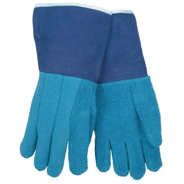 9428GFR MCR Safety Heat Resistance Gloves, Large, Terrycloth, Blue
