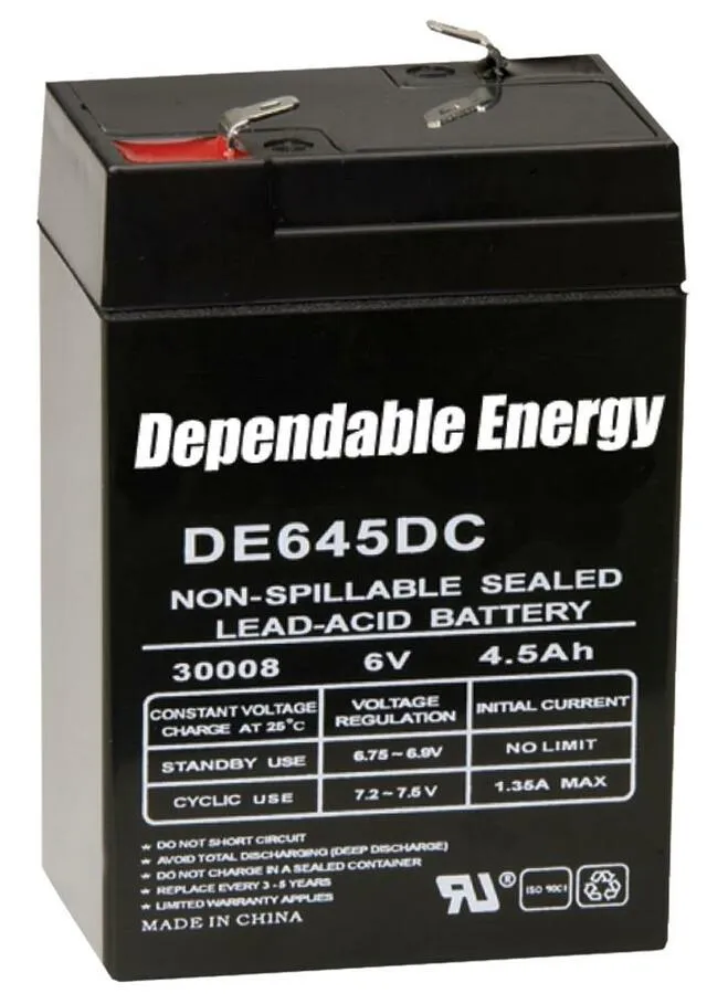 AMERICAN HUNTER BL-640-T /6V 4.5 AMP HR RECHARGEABLE BATTERY / TAB TOP CLAM PACK