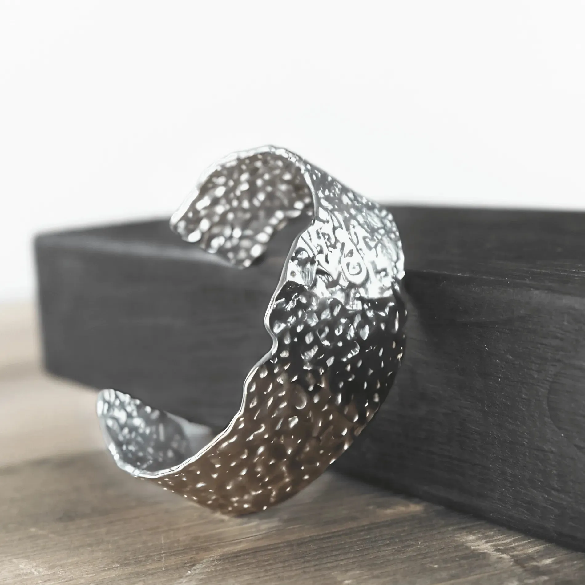Courage Waterproof Irregular Statement Cuff Bracelet Silver Plating