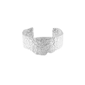 Courage Waterproof Irregular Statement Cuff Bracelet Silver Plating