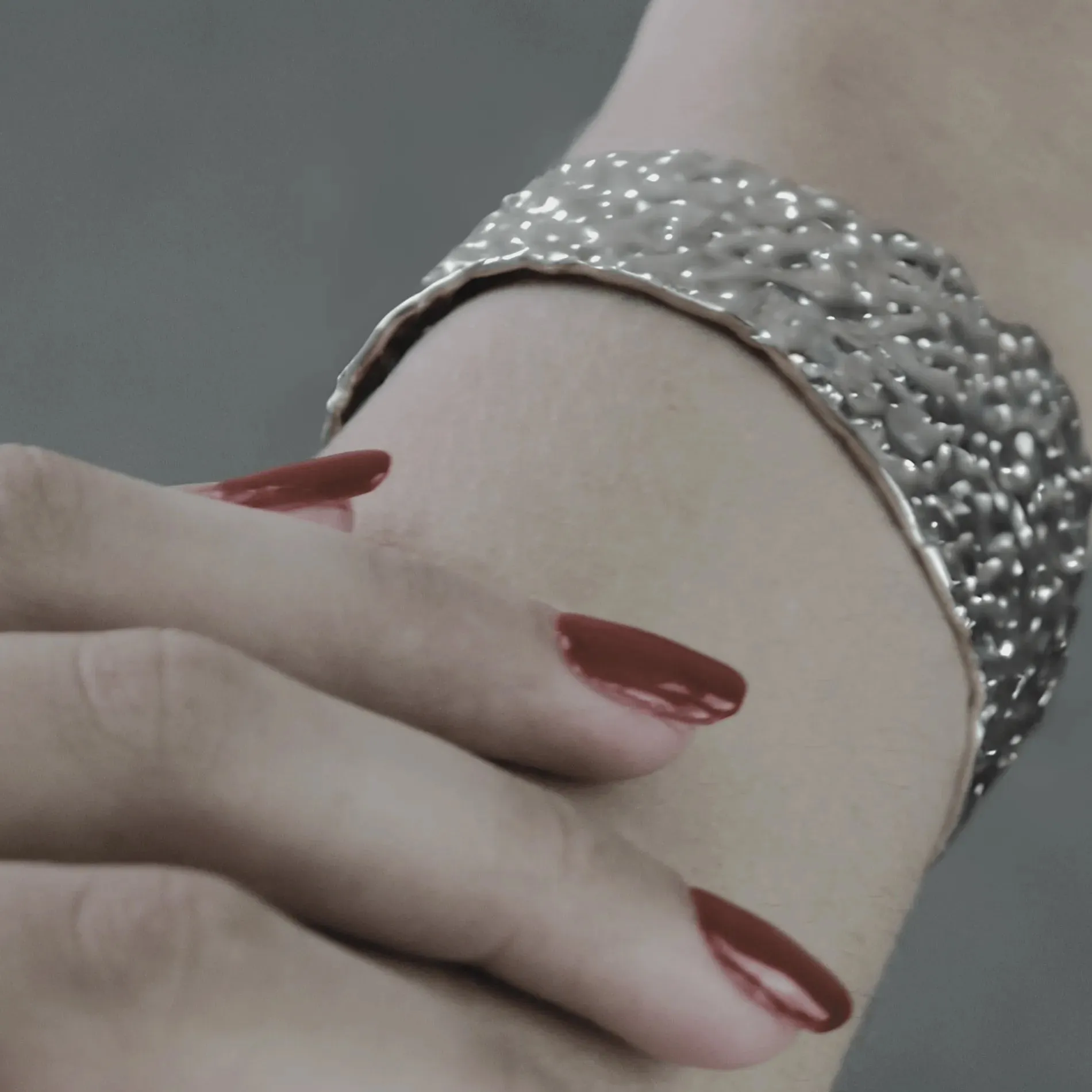 Courage Waterproof Irregular Statement Cuff Bracelet Silver Plating