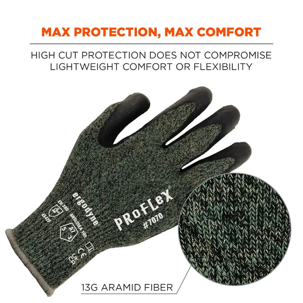 Ergodyne 18032 #7070 12-pair S Green ANSI A7 Nitrile Coated CR Gloves