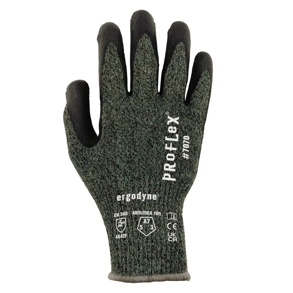 Ergodyne 18032 #7070 12-pair S Green ANSI A7 Nitrile Coated CR Gloves
