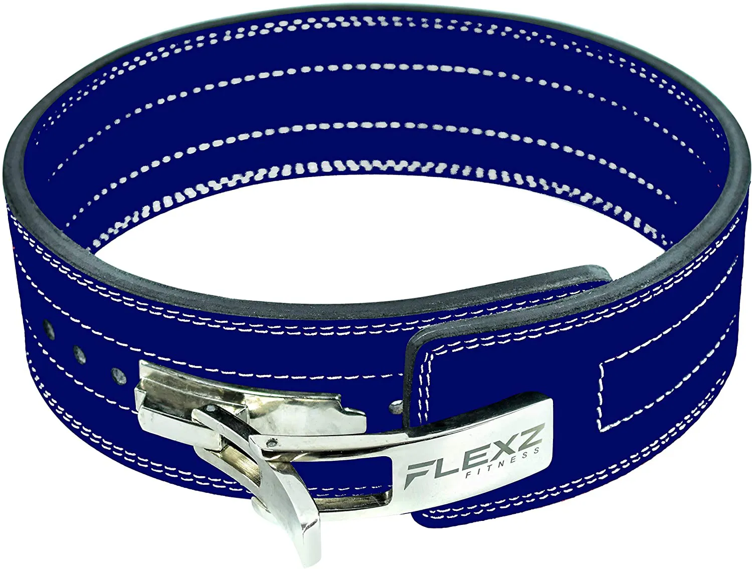 FlexzFitness Leather Power Lifting Belt for Men & Women Lower Back Support for Weightlifting