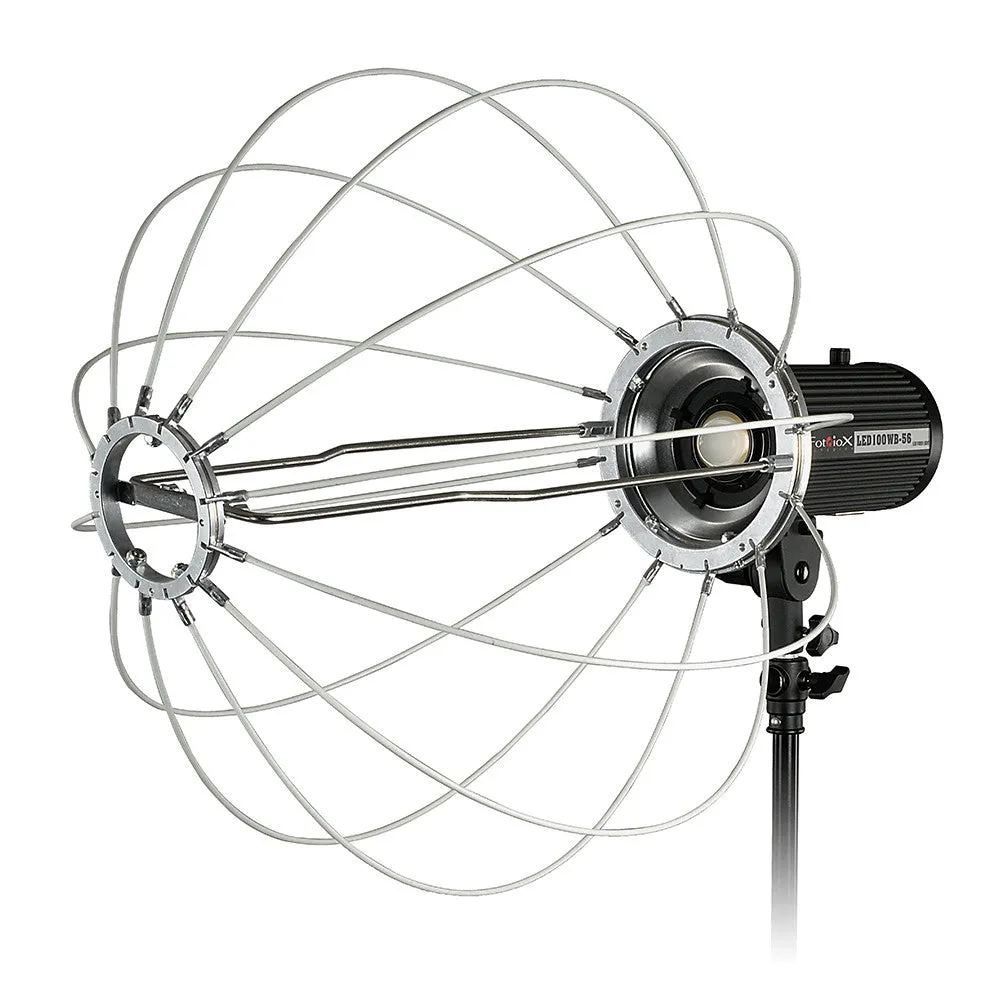 Fotodiox Lantern Softbox with Multiblitz P Speedring for Multiblitz P, Compact, and Compatible - Collapsible Globe Softbox with Partial Silver Reflective Interior and Soft Diffusion Panels