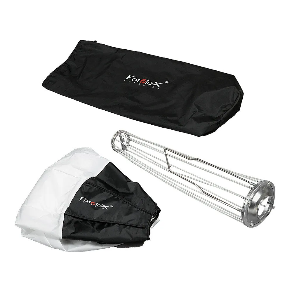 Fotodiox Lantern Softbox with Multiblitz P Speedring for Multiblitz P, Compact, and Compatible - Collapsible Globe Softbox with Partial Silver Reflective Interior and Soft Diffusion Panels