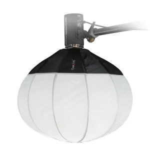 Fotodiox Lantern Softbox with Multiblitz P Speedring for Multiblitz P, Compact, and Compatible - Collapsible Globe Softbox with Partial Silver Reflective Interior and Soft Diffusion Panels