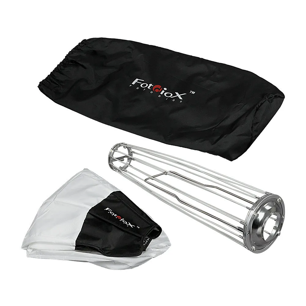 Fotodiox Lantern Softbox with Multiblitz P Speedring for Multiblitz P, Compact, and Compatible - Collapsible Globe Softbox with Partial Silver Reflective Interior and Soft Diffusion Panels