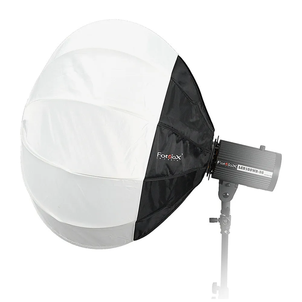 Fotodiox Lantern Softbox with Multiblitz P Speedring for Multiblitz P, Compact, and Compatible - Collapsible Globe Softbox with Partial Silver Reflective Interior and Soft Diffusion Panels