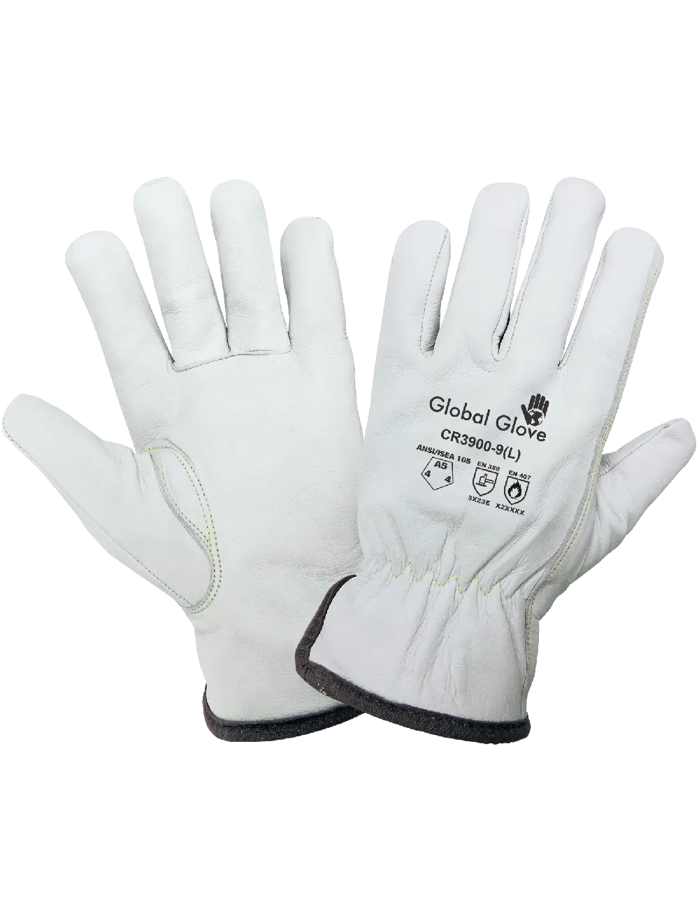 Global Glove Cut Resistant & Puncture Resistant Grain Goatskin Gloves - White