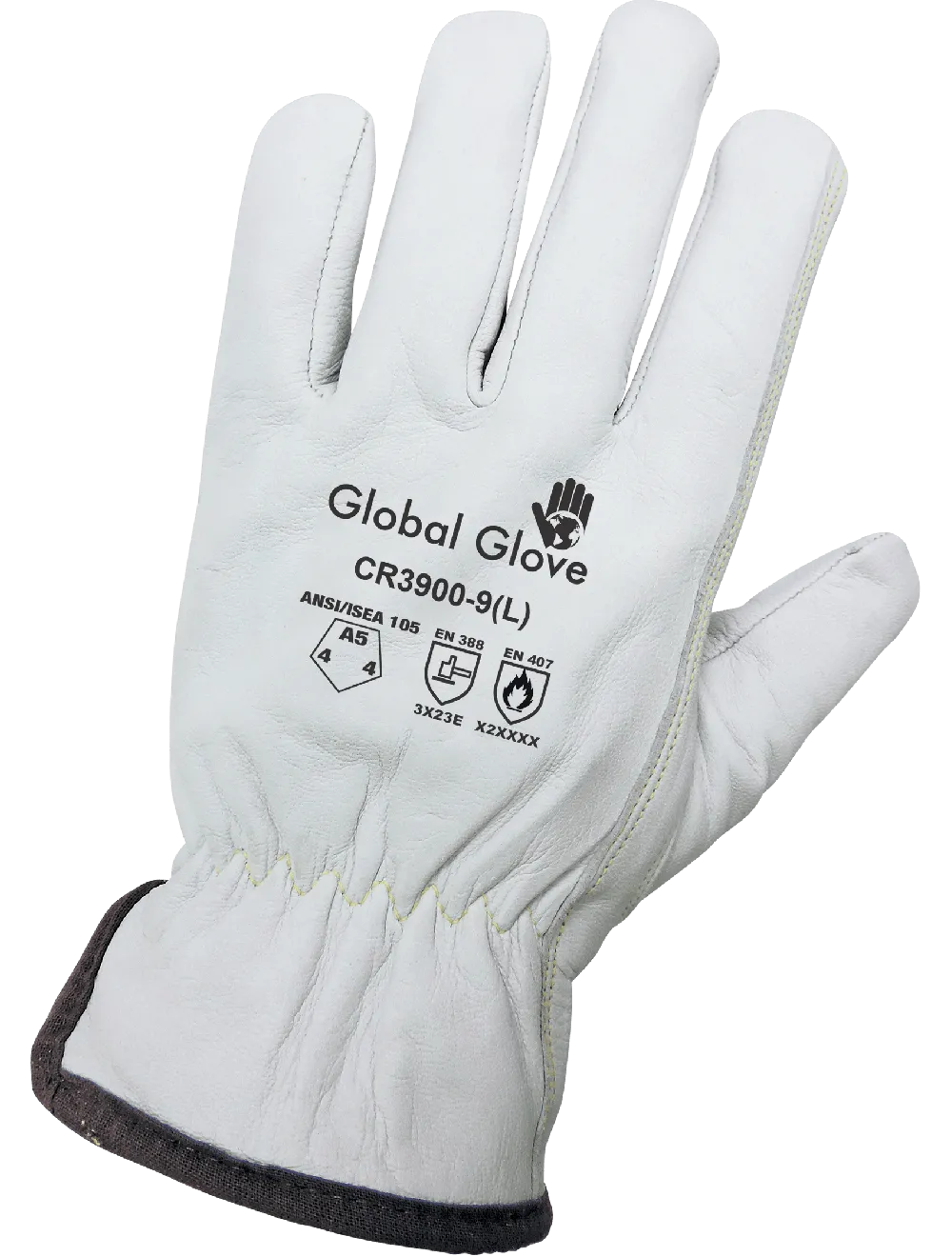 Global Glove Cut Resistant & Puncture Resistant Grain Goatskin Gloves - White