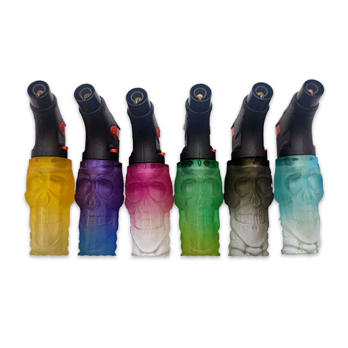Glow in The Dark Skull Torch Lighter - 12 Pieces Per Retail Ready Display 25093