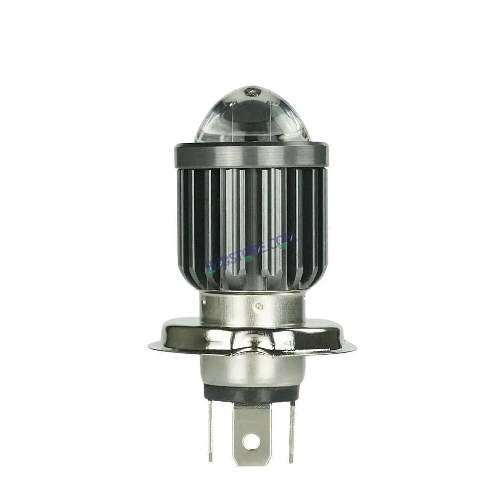HJG H4 Lens White Yellow LED Headlight Bulb H4 For All Motorcycles (Low and High Beam Bulbs (White) White Yellow 40W Lens) - Type H4