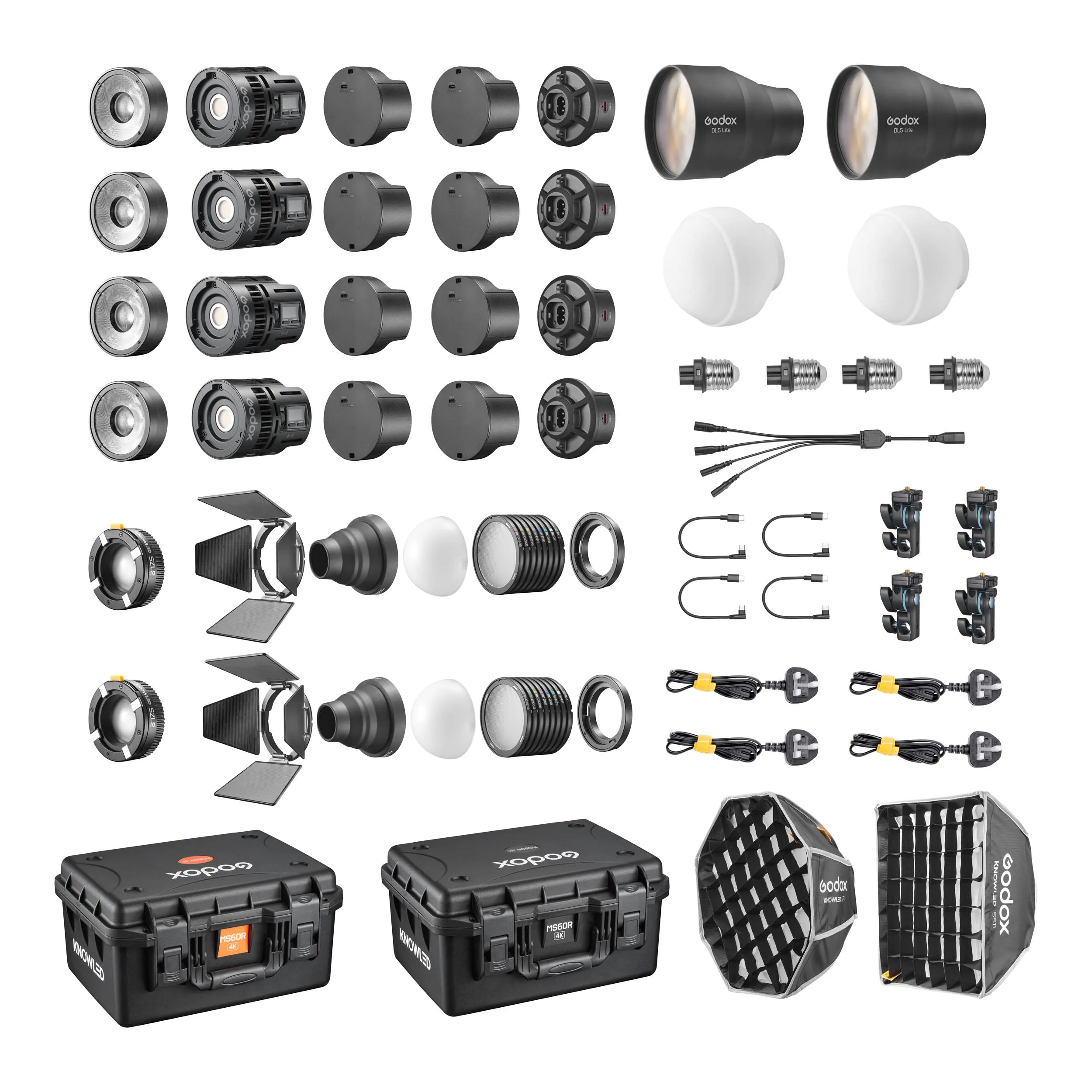 KNOWLED MS60Bi 4K Super Compact Bi-Colour LED Video Light Four-Head Kit