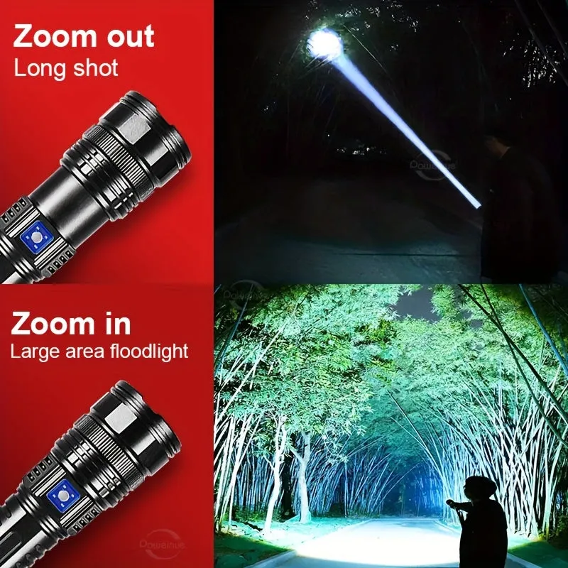 Led Flashlights, Tactical Flash Light, Built-in 15000mah Battery Long Range Spotlights, Torch Emergency Light With COB Light