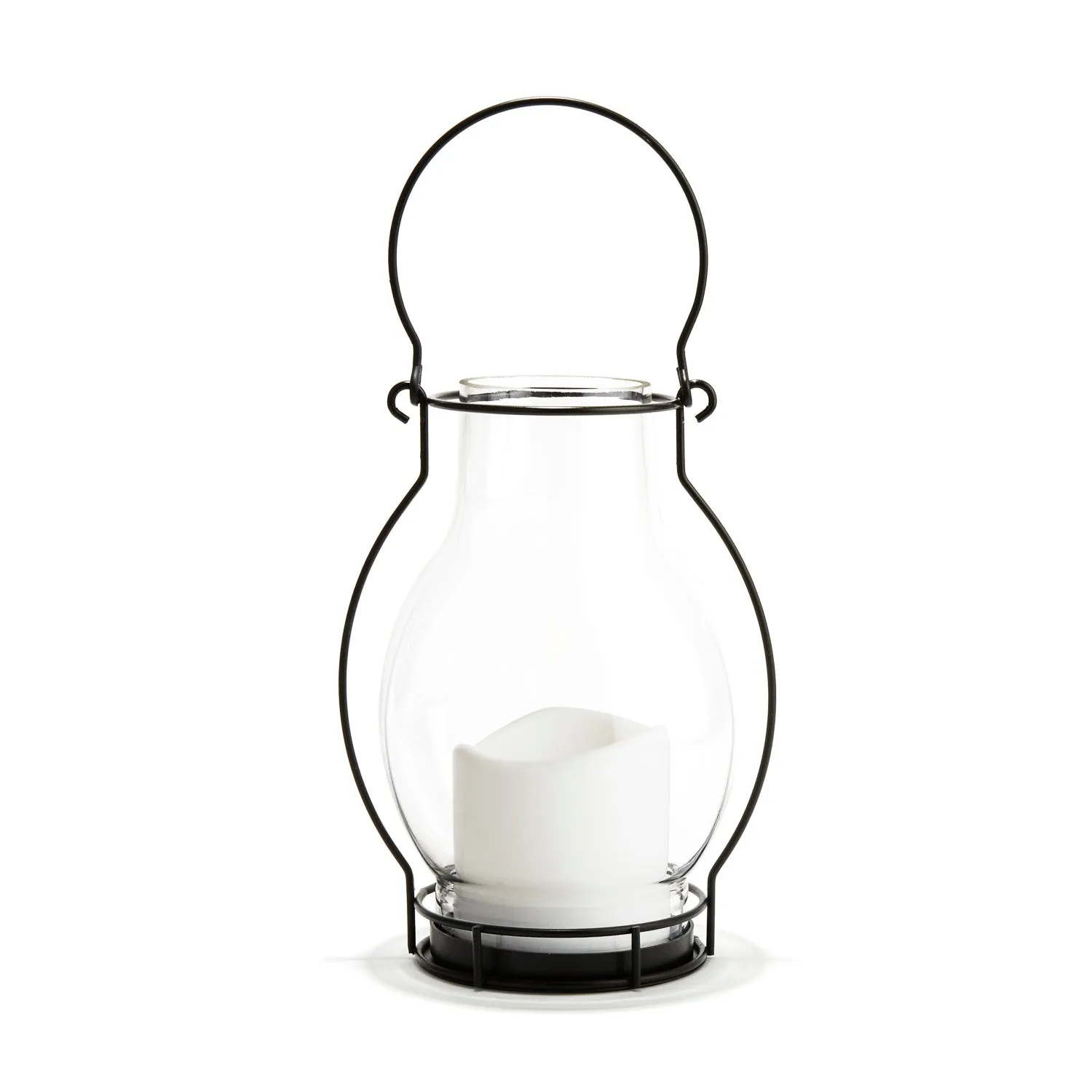 Meri Glass Lantern with Solar Candle