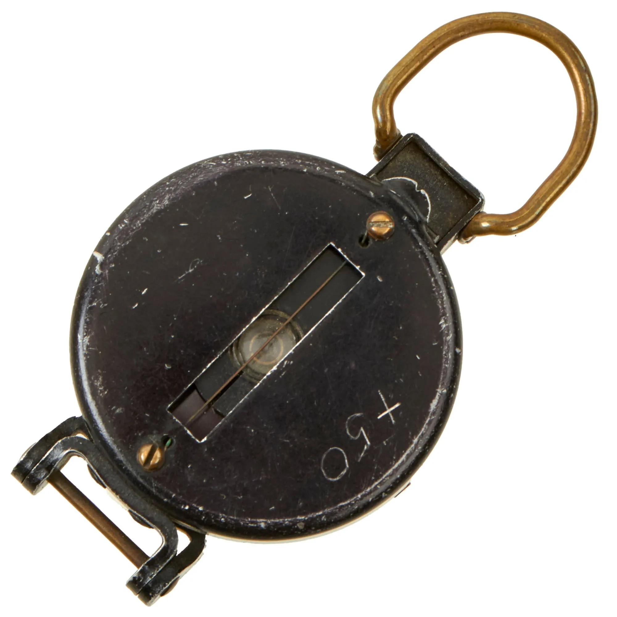 Original U.S. WWII US Army M1938 Lensatic Compass By W.&L.E. Gurley With 1st Model “Split Type” Pouch and Land Navigation Training Booklet