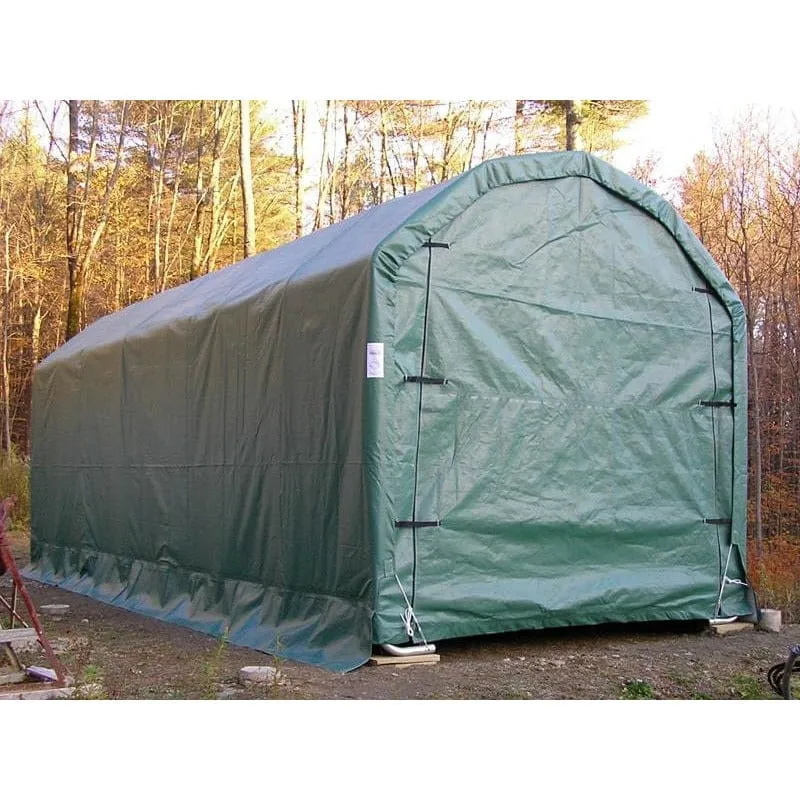 Rhino Shelter Instant Garage (Extended Barn Style) 12’W x 28’L x 12’H - PB122812BGN