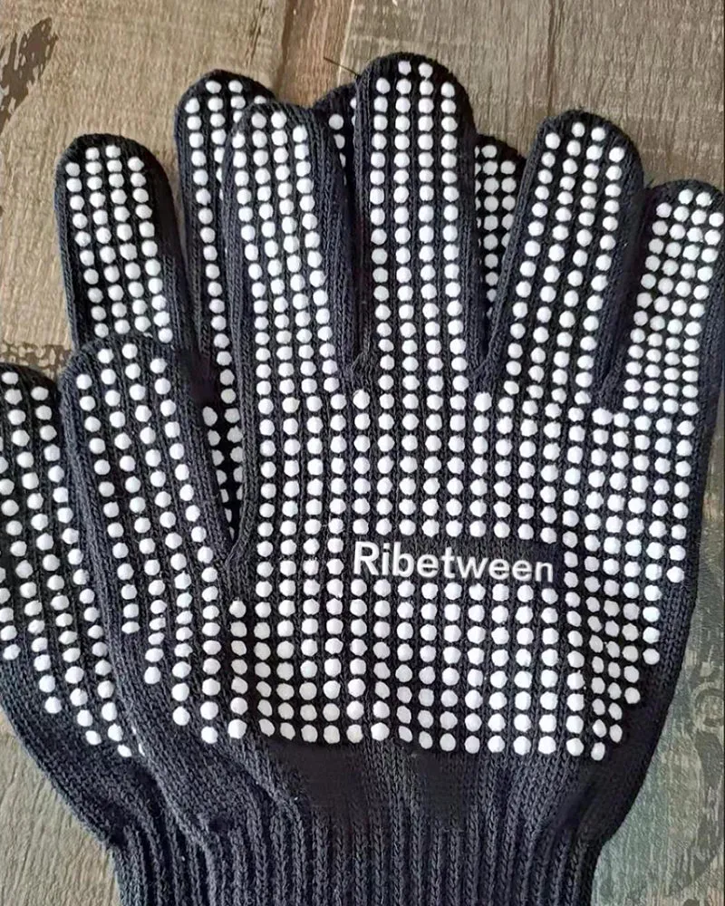 Ribetween BBQ gloves,BBQ Grill Gloves Heat Resistant: High Temp Resistance Fireproof Glove for Grilling Smoking Barbecue - Washable Long Silicone Oven Mitts Extreme Hot Proof Mittens for Kitchen Cooking Baking