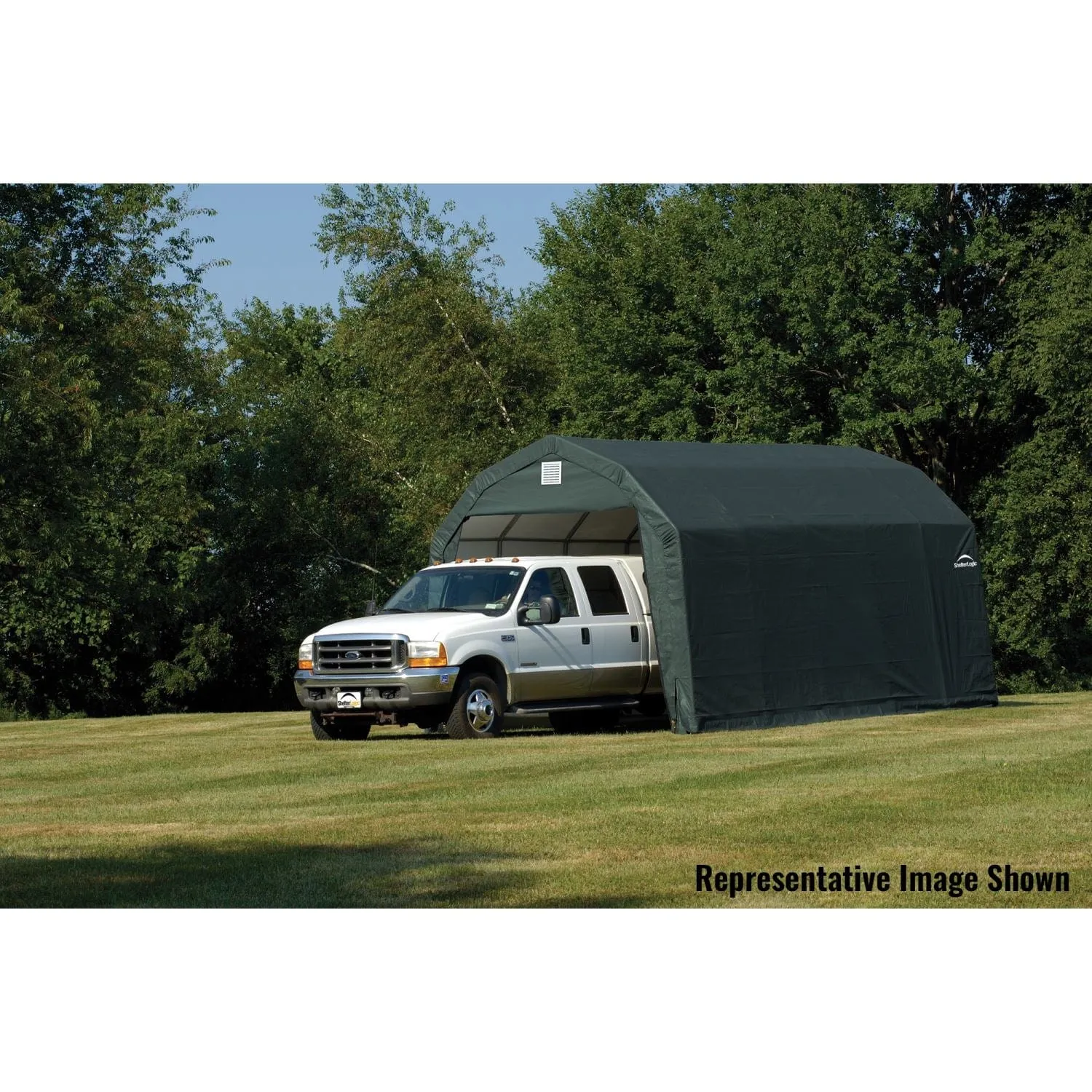ShelterLogic | ShelterCoat 12 x 28 ft. Garage Barn Green STD