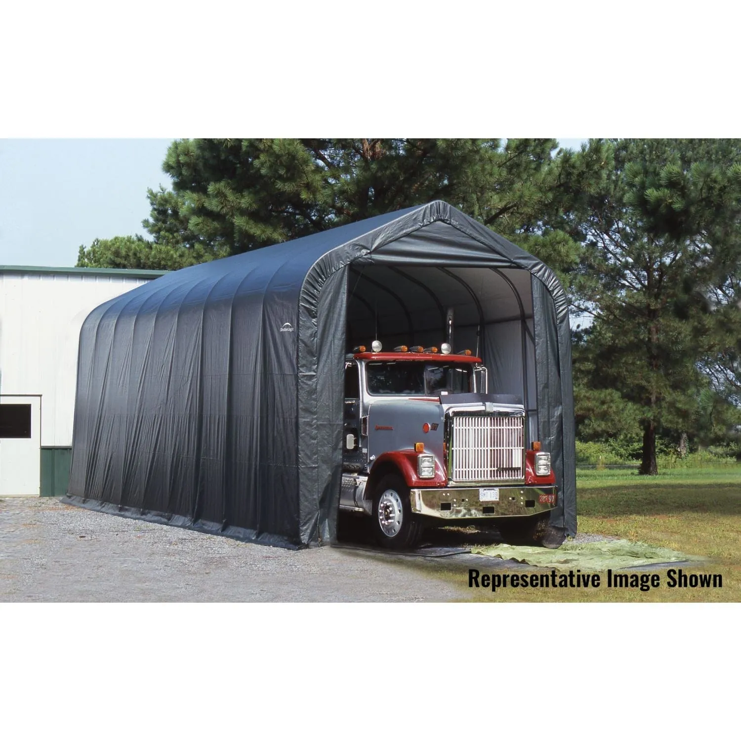 ShelterLogic | ShelterCoat 16 x 40 ft. Garage Peak Gray STD