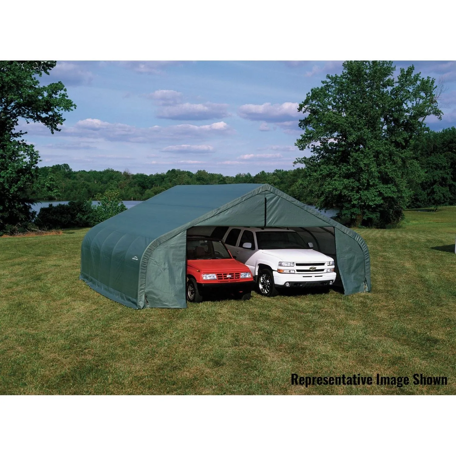 ShelterLogic | ShelterCoat 22 x 24 ft. Garage Peak Green STD