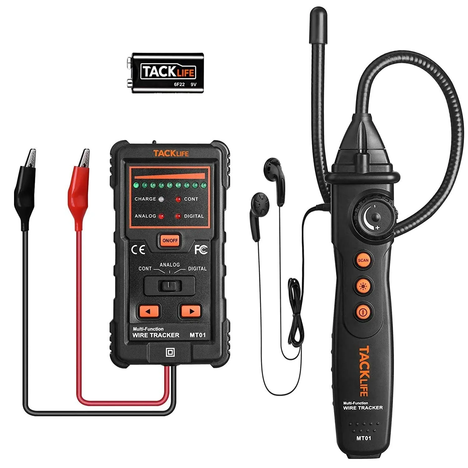 Underground Wire Tracker Locator Cable Tester with Earphone