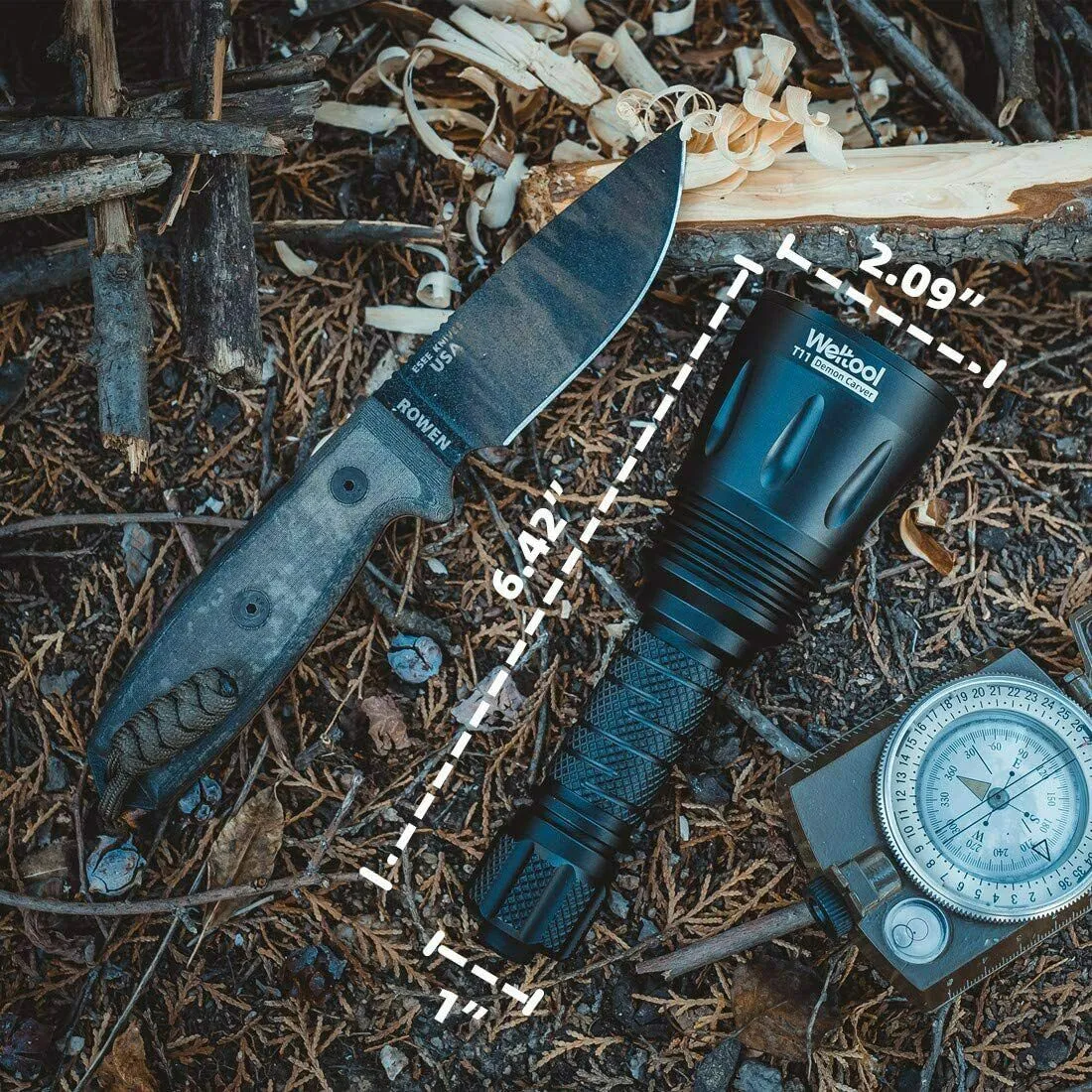Weltool T11 Long Throw Search Flashlight 743yd Hunting Set Led Flashlight